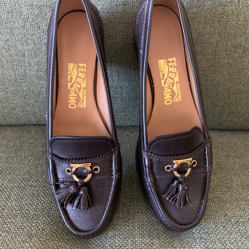 Salvatore Ferragamo Brown Tassle Loafers - Never Worn!